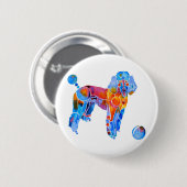 Badge Rond 5 Cm Caniche français (Devant & derrière)