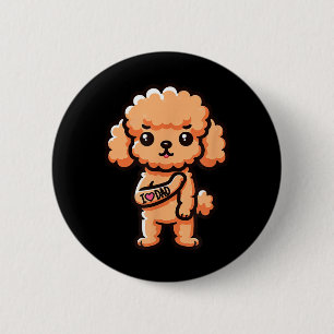 Badge Rond 5 Cm Caniche jouet j'aime papa tatouage de chien drôle