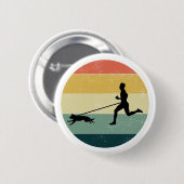 Badge Rond 5 Cm Canicross Trail Runner Dog Sport (Devant & derrière)