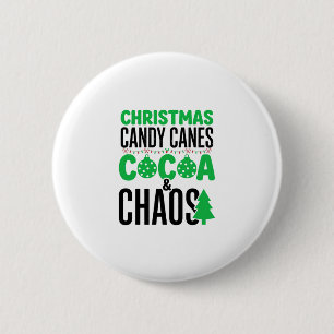 Badge Rond 5 Cm Canne à sucre de Noël Design Chaos Cocoa