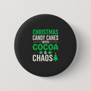 Badge Rond 5 Cm Canne de Noël Canne en sucre Cacao Chaos Fêtes