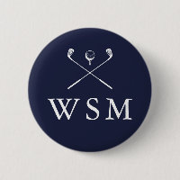 Cannes de golf personnalisées avec monogramme bleu