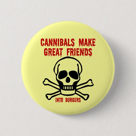 Badge Rond 5 Cm Cannibales drôles (Devant)