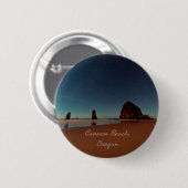 Badge Rond 5 Cm Cannon Beach Oregon Haystack Rock (Devant & derrière)