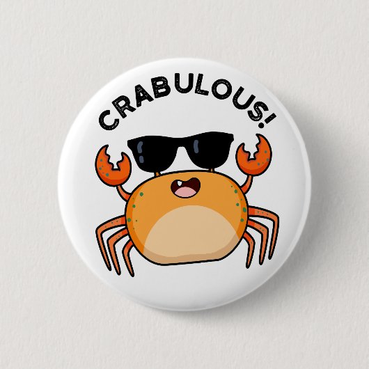 Badge Rond 5 Cm Canon de crabe amusant (Devant)