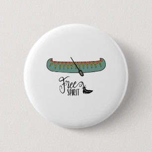 Badge Rond 5 Cm Canot Esprit Libre