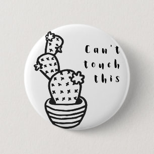 Badge Rond 5 Cm Cant Toucher Cactus
