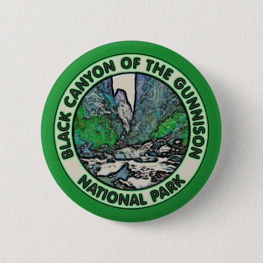 Badge Rond 5 Cm Canyon noir du parc national de Gunnison (Devant)