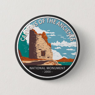 Badge Rond 5 Cm Canyons des Anciens Monument National Cercle