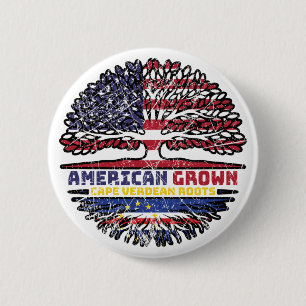 Badge Rond 5 Cm Cap Vert États-Unis Amérique États-Unis Arbre