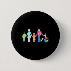 Badge Rond 5 Cm Capacités par rapport aux incapacités Soutien fami