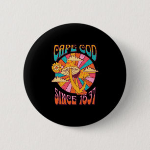 Badge Rond 5 Cm Cape Cod M Champignon Boho Souvenir Vacances Vinta