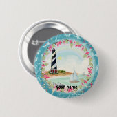 Badge Rond 5 Cm Cape Hatteras Lighthouse (Devant & derrière)
