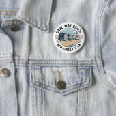 Badge Rond 5 Cm Cape May Beach Rétro Vignette (En situation)