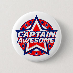 Badge Rond 5 Cm Capitaine Awesome