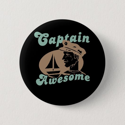 Badge Rond 5 Cm Capitaine Awesome (Devant)