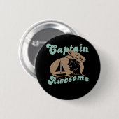 Badge Rond 5 Cm Capitaine Awesome (Devant & derrière)