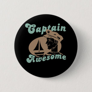 Badge Rond 5 Cm Capitaine Awesome