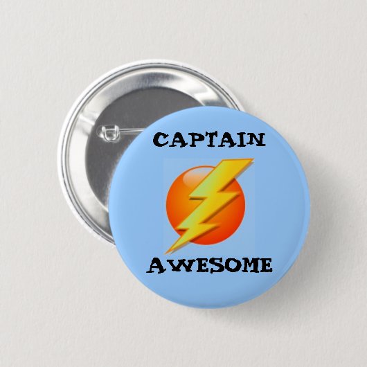 Badge Rond 5 Cm Capitaine Awesome Button (Devant & derrière)