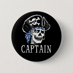Badge Rond 5 Cm Capitaine borgne de pirate