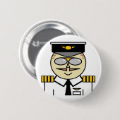 Badge Rond 5 Cm Capitaine Button (Devant & derrière)