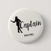 Badge Rond 5 Cm Capitaine chic Personalized d'équipe (Devant)