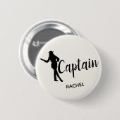 Badge Rond 5 Cm Capitaine chic Personalized d'équipe (Devant & derrière)