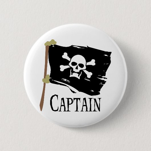 Badge Rond 5 Cm Capitaine de jolly roger (Devant)