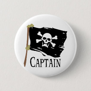 Badge Rond 5 Cm Capitaine de jolly roger