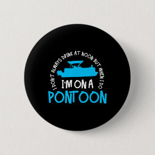 Badge Rond 5 Cm Capitaine de Ponton Cadeau de lac de bateau