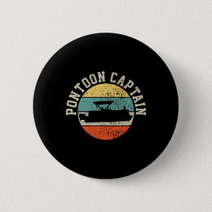 Badge Rond 5 Cm Capitaine de Ponton Cadeau Rétro de Bateau