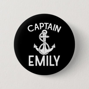 Badge Rond 5 Cm Capitaine Emily Voile Bateau Navire Yacht