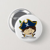 Badge Rond 5 Cm Capitaine mignon Button de pirate (Devant & derrière)