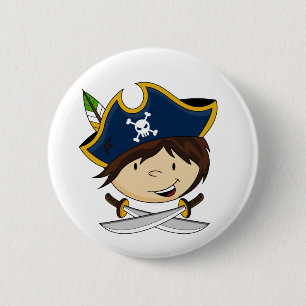 Badge Rond 5 Cm Capitaine mignon Button de pirate