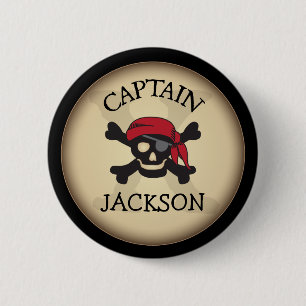 Badge Rond 5 Cm Capitaine personnalisé par partie Button de pirat
