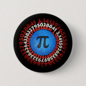 Badge Rond 5 Cm Capitaine Pi Superhero Shield Nerdy Math Pi Day (Devant)