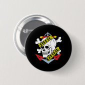 Badge Rond 5 Cm Capitaine pirate Tattoo (Devant & derrière)