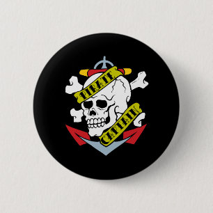 Badge Rond 5 Cm Capitaine pirate Tattoo