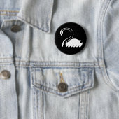 Badge Rond 5 Cm Capitaine Swan Flag Button (En situation)