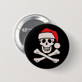 Badge Rond 5 Cm Cap'n Claus (Devant & derrière)