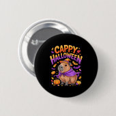 Badge Rond 5 Cm Cappy Halloween Capybara Witch  (Devant & derrière)