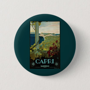 Badge Rond 5 Cm Capri, Italie, Poster Vintage voyage Art Italia