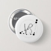 Badge Rond 5 Cm Capricorn black and silver zodiac constellation (Devant & derrière)
