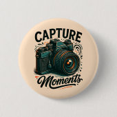 Badge Rond 5 Cm Capture Moments Camera Art Button (Devant)