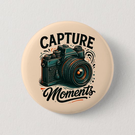 Badge Rond 5 Cm Capture Moments Camera Art Button (Devant)