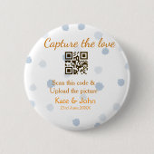 Badge Rond 5 Cm Capturer l'amour ajouter QR numérisation télécharg (Devant)