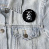 Badge Rond 5 Cm Capybara avec lunettes de soleil Capy Commander (En situation)