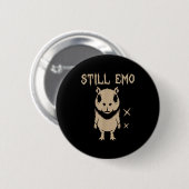 Badge Rond 5 Cm Capybara Emo Goth Punk Toujours Emo (Devant & derrière)