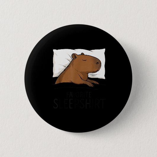 Badge Rond 5 Cm Capybara Favorite Sleepshirt Sleeng Pajamas Boys G (Devant)