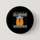 Badge Rond 5 Cm Capybara Hanukkah Capy Hanukkah Chanukah Jewish Ki (Devant)